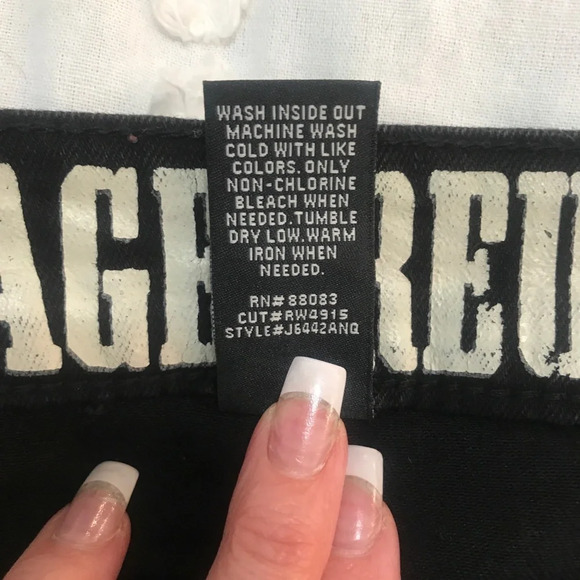 Vintage Reunion Rewash black distressed jeans. Size 13. - Picture 5 of 6